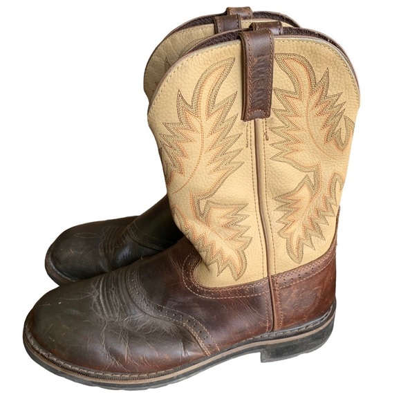 Justin Original Work Boots Size 13 D Wide Stampede Leather Cowboy Western WK4660 - Picture 1 of 9
